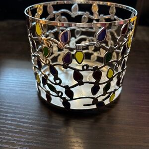 BATH AND BODY WORKS CHRISTMAS LIGHTS 3 WICK CANDLE HOLDER